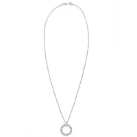 Elli Halskette 925 Sterling Silber Kreis in Weiß | Gr.: 50-cm