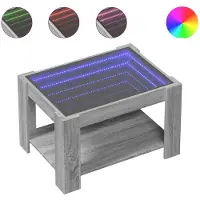 vidaXL LED-Couchtisch Grau Sonoma 73x53x45 cm Holzwerkstoff