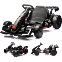 Vrooomy Audi Kinder Elektro GoKart 24V (6–12 Jahre) – Offiziell lizenziert, mit Driftfunktion, Bluetooth, EVA-Reifen & verstellbarem Sitz – Elektro Go-Kart – Schwarz