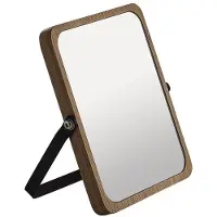 Gedy MIDORI Stand-Kosmetikspiegel, 162x185mm, Doppelseitig, Schwarz/Bambus