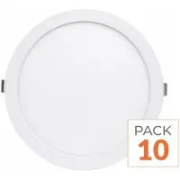 Silamp Pack de 10 – Spot LED Extraflaches Downlight, rund, 18 W, Weiß (CCT) – 3000 K/4000 K/6000 K