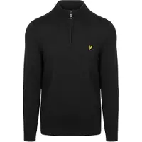 Lyle & Scott Half Zip Pull Merino Wolle Schwarz