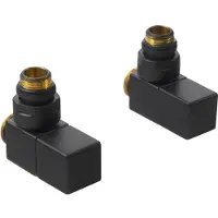 Sapho CUBE Anschlussgarnitur, Eckform, schwarz matt