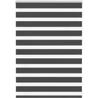 vidaXL Doppelrollo Schwarz 115x100 cm Stoffbreite 110,9 cm Polyester