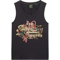 Superdry für Damen. W6012090A T-shirt Tokyo Vintage dunkelgrau (36), Lässig, Baumwolle, Ärmellos / Hosenträger
