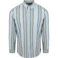 Scotch & soda Hemd Crinkled Stripe Hellblau