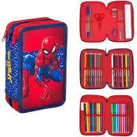 Giovas Spiderman Spiderman Watching Eyes gefülltes Federmäppchen mit 3 Etagen