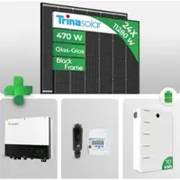 Growatt 10.68kw PV-Komplettanlage mit 10 kWh Speicher Trina Vertex S+ Glas Glas Black Frame Bifacial - Preis inkl. MwSt. gem. § 12 Abs. 3 UStG