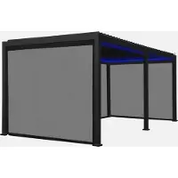 Sweeek - LED Pergola mit motorisiertem Lamellendach Triomphe 3x6m + 4 Markisen 3m - Anthrazit