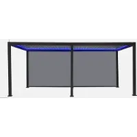 Sweeek - LED Pergola mit motorisiertem Lamellendach Triomphe 3x6m + 2 Markisen 3m - Anthrazit