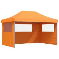 Syfax Partyzelt Faltbar Pop-Up mit 3 Seitenteilen Orange