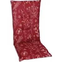 GO-DE Textil, Sesselauflage Hochlehner, Einzelauflage, Farbe: rot, Maße: 120 cm x 50 cm x 6 cm, Rueckenhoehe: 70 cm