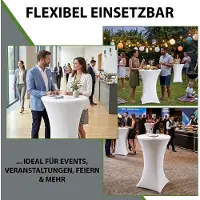 Baumarktplus 10er Set Stehtischhusse 60 cm weiß Tischdecke Husse Partytisch Bistrotisch Decke