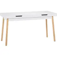 CLP Schreibtisch Porto Holztisch mit zwei Schubladen | Größe 140 cm