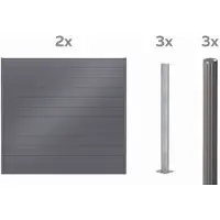 Alberts Sichtschutz Palitio als Set,umbragrau7022, zum Aufschrauben, Länge 4,00m, Profilhöhe 150mm