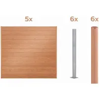Alberts Sichtschutz Palitio als Set,Holzdekor hell, zum Aufschrauben, Länge 10,00m, Profilhöhe 150mm