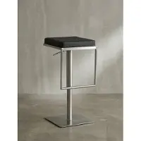 KADIMA DESIGN Barhocker Schwarz Kunstleder Edelstahl Design Barstuhl Modern, Tresenstuhl Drehbar Gepolstert, Bistrohocker Metall Hoch, Thekenhocker Höhenverstellbar, Hoher Hocker für Bar