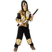 Orlob Kinderkostüm "Ninja", schwarz/gold