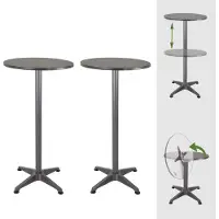 TRUTZHOLM Baumarktplus 2x Stehtisch 2in1 Bistrotisch Alu klappbar höhenverstellbar 70/115 cm Ø 60 cm Partytisch Bartisch