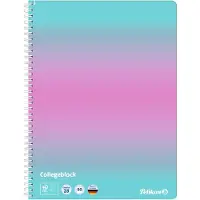 Herlitz Notizblock Spiralblock A4 80 Blatt Lineatur 28 Motiv Color Edition rosa/mint