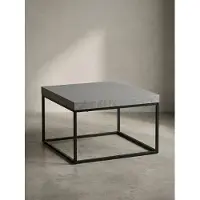 KADIMA DESIGN Couchtisch 60x60x38 cm Grau Sofatisch in Beton-Optik Modern, Design Wohnzimmertisch Quadratisch, Loungetisch Klein, Kaffeetisch Metallbeine