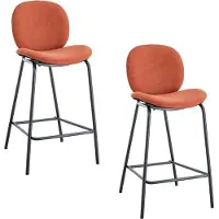 CALICOSY BARHOCKER (Set aus 2) aus Stoff mit schwarzen Metallbeinen - cori 43/54/66 cm