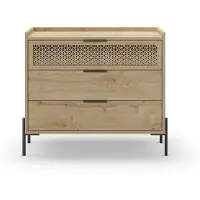 CALICOSY - Kommode 3 Schubladen und Metallfüße Inca - L90 cm