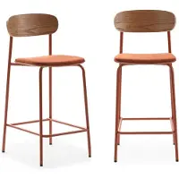 CALICOSY BARHOCKER (Set aus 2) aus Stoff mit schwarzen Metallbeinen - adriana 42/48/66 cm