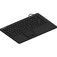 Keysonic KSK-5230 IN (UK) Industrie Tastatur, USB, Touchpad, schwarz, 2 Maustasten, wasserdicht IP68, Mini, Kabelgebunden, USB, QWERTY, Schwarz