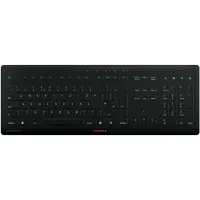 Cherry STREAM PROTECT WIRELESS, Volle Größe (100%), Kabellos, RF Wireless, Scherenschalter, QWERTY, Schwarz