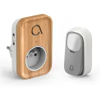 Avidsen Kinétic Bamboo Plug Technologie 230 V kabelloses Läuten ohne Batterie - - 102513
