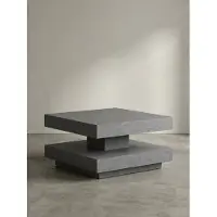 KADIMA DESIGN Couchtisch 60x60x34 cm Grau Sofatisch in Beton-Optik Modern, Design Wohnzimmertisch mit Stauraum Quadratisch, Loungetisch Klein, Kaffeetisch