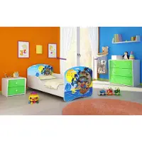ACMA I Jugendbett Kinderbett Junior-Bett Komplett-Set mit Matratze Lattenrost Weiß 21 Piraten 160x80