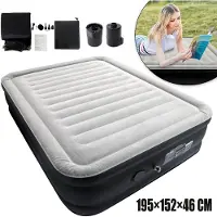 UISEBRT Luftmatratze Matratze Luftbett 2 Person, 200 x 155 x 46 cm Selbstaufblasend Aufblasbare Matratze eingebauter Elektrischer Luftpumpe & Tasche Gästebett Camping