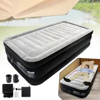 UISEBRT Luftmatratze Matratze Luftbett 1 Person, 200 x 98 x 46 cm Selbstaufblasend Aufblasbare Matratze eingebauter Elektrischer Luftpumpe & Tasche Gästebett Camping
