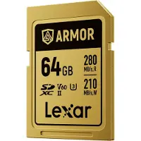 Lexar Professional Gold Armor SD-Karte UHS-II V60 R280/W210 MB/s IP68 – 64GB