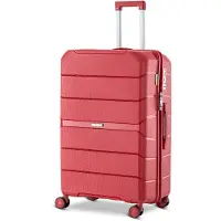 SKYCASES Urban Adventurer - Handgepäck-Koffer 44 L – Hartschalenkoffer aus Polypropylen – mit 4 Rollen & Kombinationsschloss - 35 x 23 x 55 cm – Rot