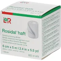 Lohmann & Rauscher Rosidal haft Kurzzugbinde, 5 m, unsteril, textilelastisch - 1 Stück, einzeln in Faltschachtel, Maße: 6 cm x 5 m 1 St