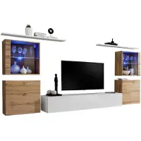 Meublorama AM-SWITCH 14-WTW SW 14*7C/98KG, 2 Regale, 4 Tür(en), Weiß, Mitteldichte Faserplatte (MDF), 4 Schublade(n), 400 mm