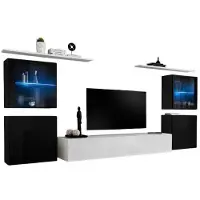 Meublorama AM-SWITCH 14-ZW SW 14*7C/98KG, 2 Regale, 4 Tür(en), Weiß, Mitteldichte Faserplatte (MDF), 4 Schublade(n), 400 mm