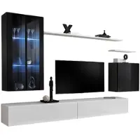 Meublorama AM-SWITCH 12-ZW SW 12*7C/99KG, 2 Regale, 5 Tür(en), Weiß, Mitteldichte Faserplatte (MDF), 6 Schublade(n), 400 mm