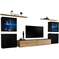 Meublorama AM-SWITCH 14-SWT SW 14*7C/98KG, 2 Regale, 4 Tür(en), Braun, Mitteldichte Faserplatte (MDF), 4 Schublade(n), 400 mm