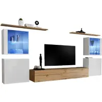 Meublorama AM-SWITCH 14-WWT SW 14*7C/98KG, 2 Regale, 4 Tür(en), Braun, Mitteldichte Faserplatte (MDF), 4 Schublade(n), 400 mm