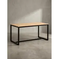 KADIMA DESIGN Esszimmertisch 120x60x76 cm Akazie Massivholz Metall Esstisch Loft-Style, Küchentisch mit Metallbeinen, Holztisch Industrial Klein, Speisetisch Esszimmer Rechteckig
