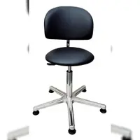 Proregal Drehhocker Indianapolis High, Rückenlehne, Sitzhöhe 52-70cm, Tragfähigkeit 110kg, Kunstleder-Sitz, Aluminium-Fußkreuz, Gleiter, Pilz Schwarz
