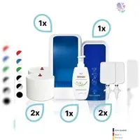 Blanc HYGIENIC KOMPLETT-SET Toilettenkabine: Toilettenpapierspender + SENSOR Sitzreinigung + Reinigungsschaum + Füllmittel