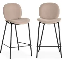 CALICOSY BARHOCKER (Set aus 2) aus Stoff mit schwarzen Metallbeinen - cori 43/54/66 cm