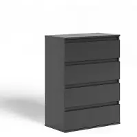 Vicco Kommode Claus, 74 x 99.6 cm mit 4 Schubladen, Anthrazit