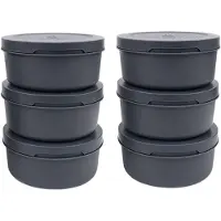 ZiiPa Pizzateigbox – ø 16 cm / 250 Gramm – Schiefer – 6 Stück