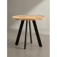 KADIMA DESIGN Esszimmertisch 80x80x75 cm Mango Massivholz Esstisch Modern, Küchentisch Massiv mit Metallbeinen, Holztisch Esszimmer Rund, Kleiner Speisetisch Holz